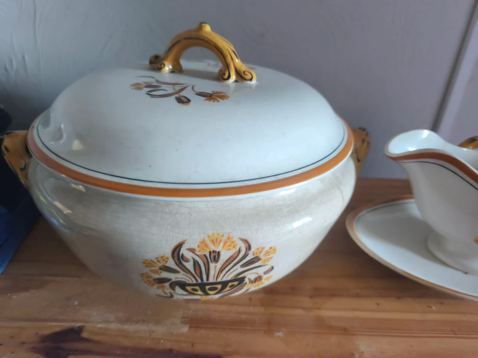 Conjunto antigo Creil e Montereau - Tacho e molheira vintage – photo 2